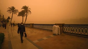 Sandige Sicht in Ägyptens Hauptstadt