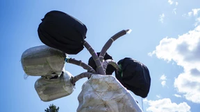 Umstrittene Riesenskulptur von Jeff Koons in Paris aufgebaut