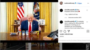 Trump posiert jetzt mit Lebensmitteln