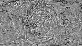 Ein Zyklon lässt die Lufthülle beben