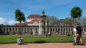 Im Zwinger stehen wieder Orangenbäumchen