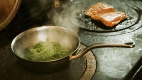 Aggressive Luft am Herd