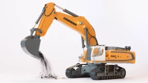 Ein Bagger mit Ladehemmung