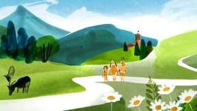 In Rüstung über den Parkplatz