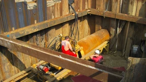 Fernwärmetunnel unter den Gleisen des Hauptbahnhofs