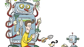 Der Roboter im Garten