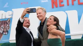 Netflix's co-CEO Ted Sarandos and cast members Will Ferrell and Molly Shannon attend a premiere for the television series "The Hawk" in Los Angeles