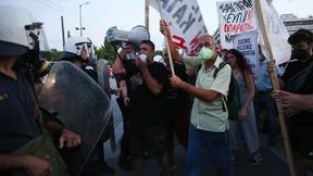 Protest vor Parlament in Athen