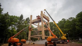 Die ersten 14 Meter Goetheturm stehen