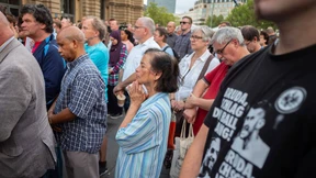 Mahnwache am Hauptbahnhof Frankfurt