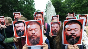 Protestaktion für Ai Weiwei in Kassel