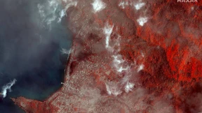 Karibikinsel nach Vulkanausbruch