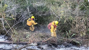Erdrutsche und Waldbrände halten Retter in Atem