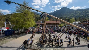 Maibaum-Tradition mitten im Münchner Zoo