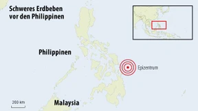 Schweres Erdbeben vor den Philippinen