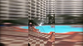 Wasserhose „Alberto“ wirbelt durch Swimmingpool