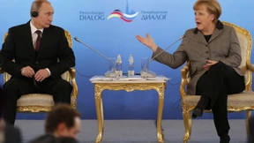 Protest gegen Putins Besuch zur Eröffnung der Messe in Hannover 