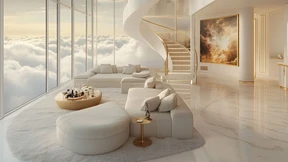 Phantasie trifft Luxus hoch über den Wolken