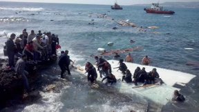 Rettung in einem europäischen Meer