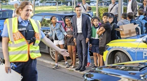 Schulweg mit Oberbürgermeister