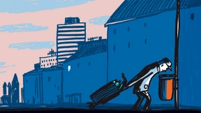 Pfandflaschen zu sammeln,  betrachtet er als Hobby