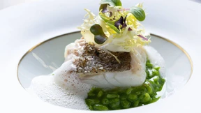 Fisch gebraten und Fenchel gehobelt