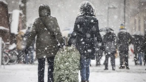 Ein paar Flecken mit weißer Weihnacht