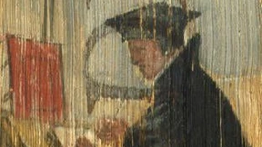 Mit dem Bücherrücken zur Wand