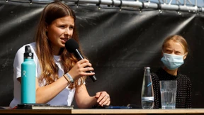 Greta Thunberg tritt vor die Kameras