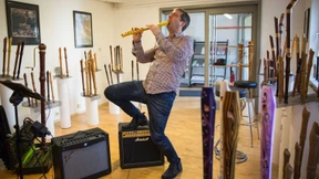 Keith Richards an der Blockflöte