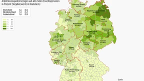 Weniger Arbeitslose in Deutschland