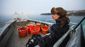 Sie ist Schwedens einzige Austerntaucherin