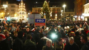 Friedensgebet und rechte Kundgebung in Aue