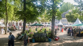 Hüte und Hortensien bei Gartenfest