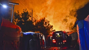 Feuer im Flüchtlingslager auf Samos