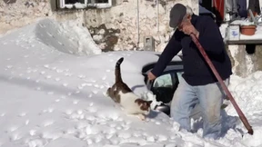 Schneesturm auf Ägäisinsel