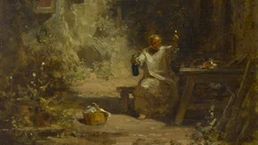 Mit einem Mönch bei der Weinprobe