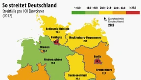 Berliner streiten am häufigsten