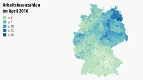 Arbeitslosenzahlen im April 2016