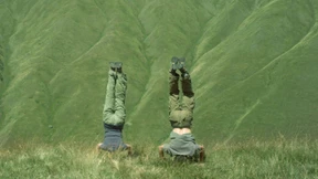 Globus, auf dem Hirn balanciert