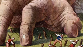 Man spürt die bedrohliche Stimmung der Entstehungszeit: Ernst Kutzer fertigte seine Illustrationen zu einer deutschen Ausgabe von „Gullivers Reisen“ im Jahr 1925 an.