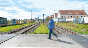Gefahr am Bahnübergang