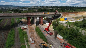 Vor der Sprengung wird betoniert