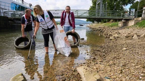 Reinemachen am Rhein