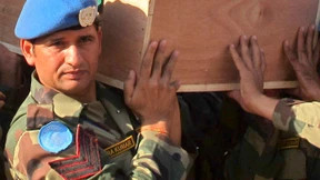 UN-Truppe nimmt Abschied von getöteten Blauhelmen