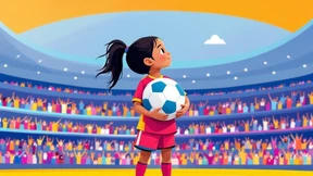 Können Sie unser KI-Bild zur Frauenfußball-EM genau beschreiben?