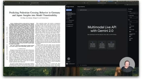 Das AI Studio interpretiert die Studie links übers Fußgängerverhalten von Deutschen und Japanern