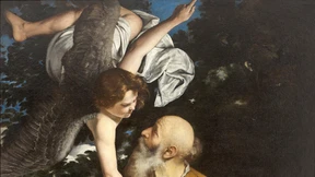 Eine Menora zwischen zwei Kreuzen