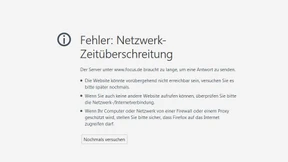 Internetseiten melden technische Probleme
