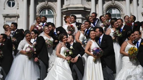 Gruppenhochzeit in Lissabon